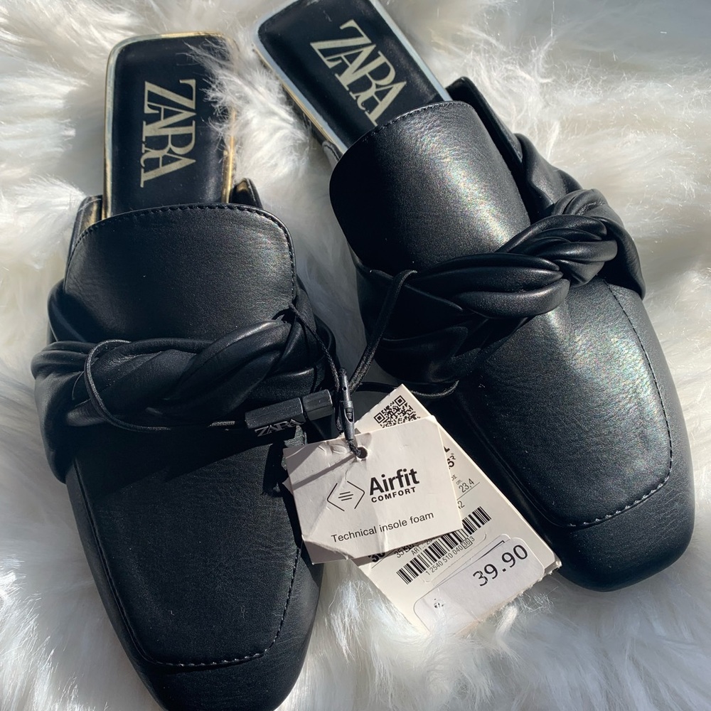 Zara Black Mules size 36/6 with tag. ***Brand new***